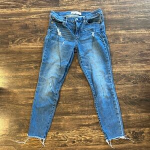 Distressed Blue Jeans